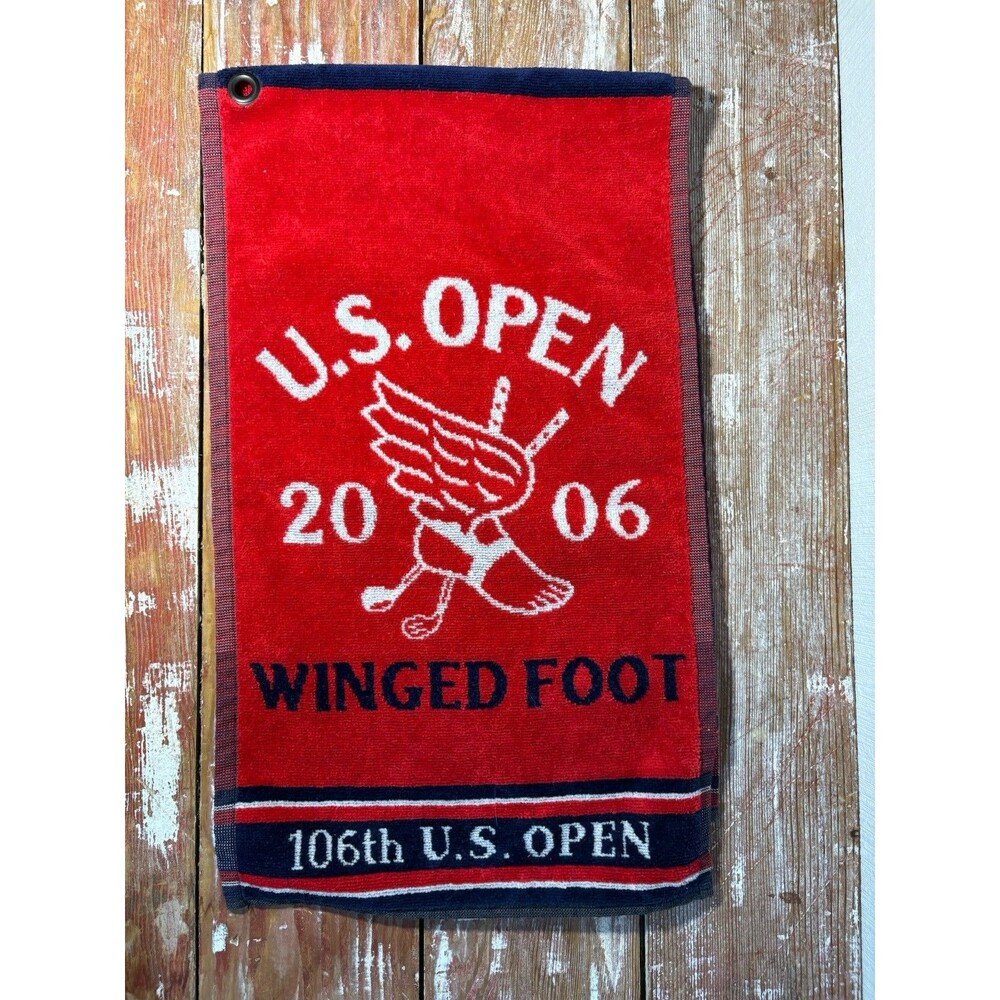 US Open 2006 Golf Towel Winged Foot Club Member Red Blue White USGA 106 Grommet
